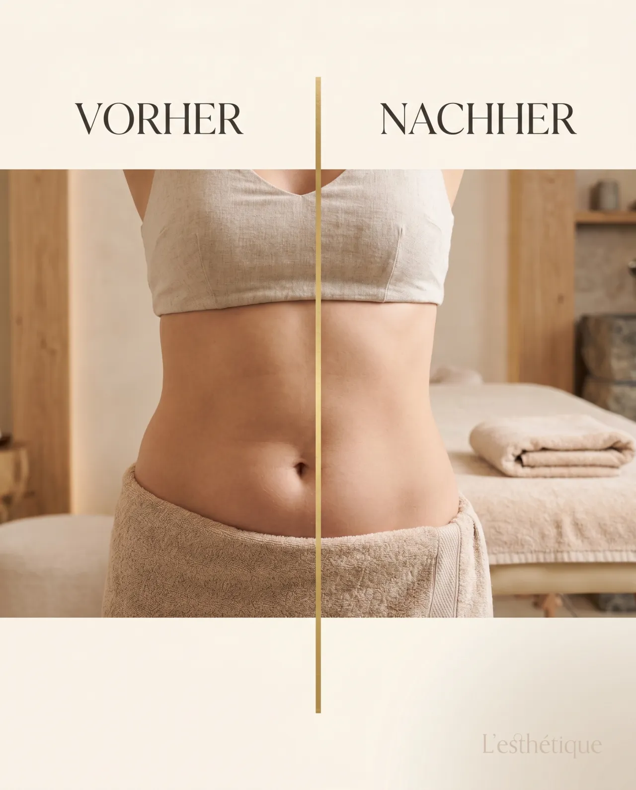 Vorher-Nachher: Brasilianische Lymphdrainage nach 3 Sitzungen
